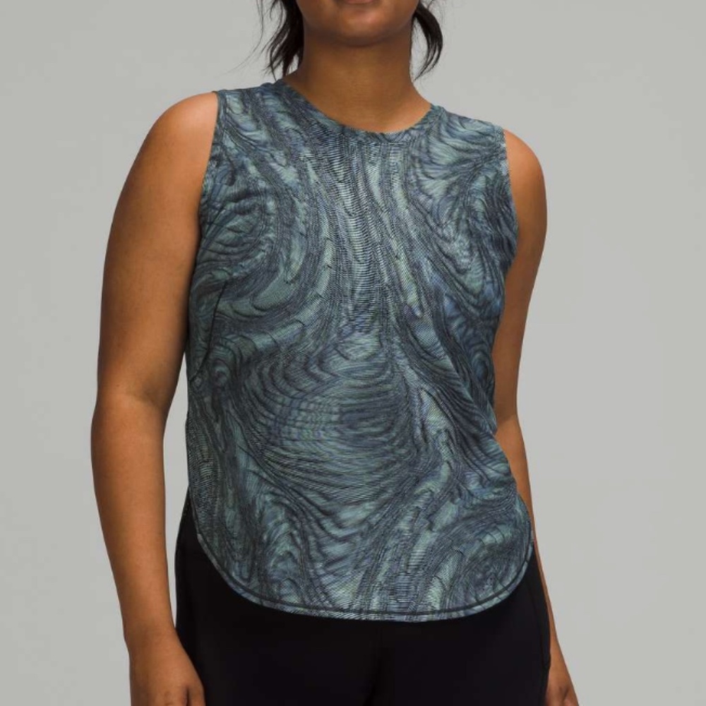 high neck split hem run tank